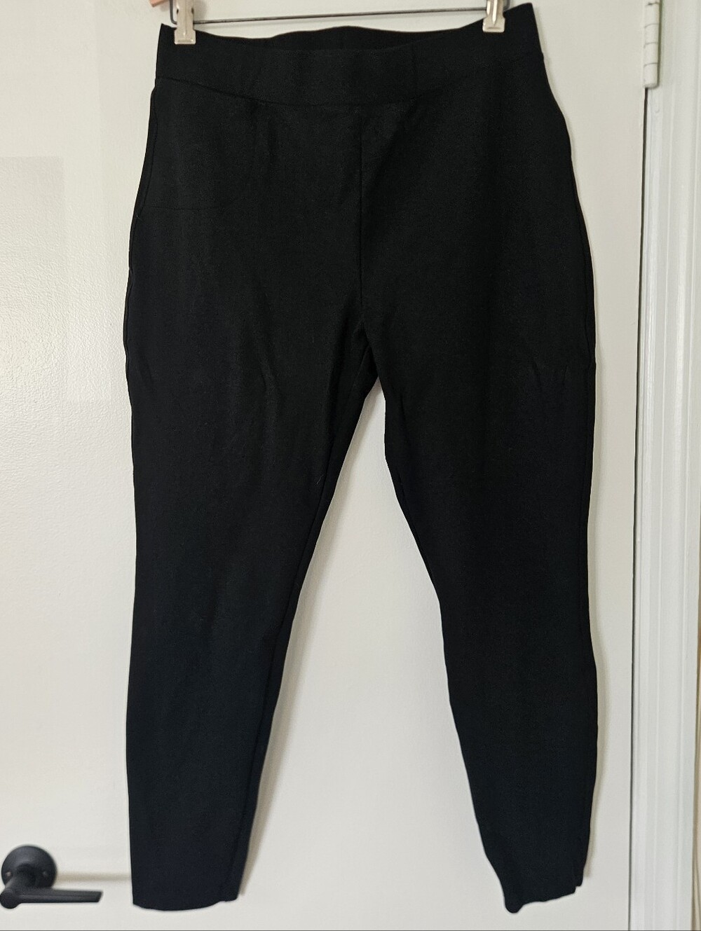 Quince Womens Pants XL Ultra Stretch Ponte Skinny Black Pull on Classic Office